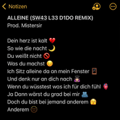 ALLEINE (SW43 L33 D1DO REMIX)