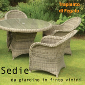 Sedie da giardino in finto vimini