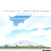 two moments in the crystal lake behind the mountains