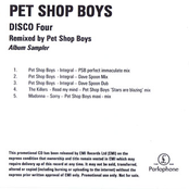 Disco Four - Remixed By Pet Shop Boys (Album Sampler)