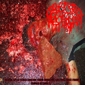 Blood splattered suicide from inhaling gastric juice from a zombie asshole