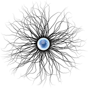 The Blue Sphere Floating In Black Seas