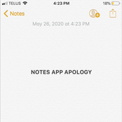 Notes App Apology