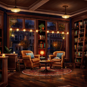 Fall Coffee Shop Bookstore