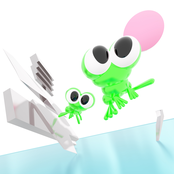 frogs sailing, moon is disk