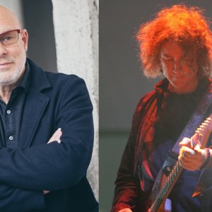 'Brian Eno with Kevin Shields' için resim