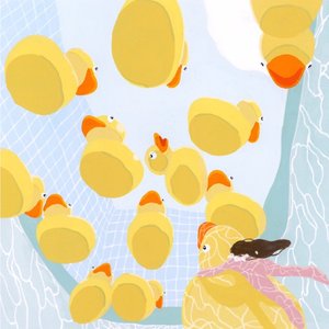 The worm egg feels good soaking in the warm bath.