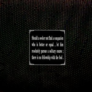 Should a Seeker Not Find a Companion Who Is Better or Equal, Let Him Resolutely Pursue a Solitary Course; There Is No Fellowship with the Fool.