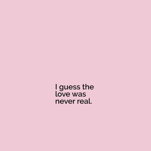 I Guess the Love Was Never Real