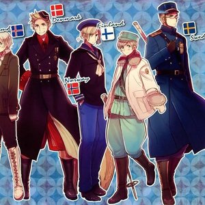 アイスランド(CV.浅倉歩), ノルウェー(CV.岩崎 征実), デンマーク(CV.下崎 紘史), スウェーデン(CV.酒井 敬幸), フィンランド(CV.水島大宙) 的头像