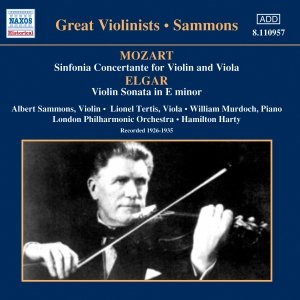 Image for 'MOZART: Sinfonia Concertante / ELGAR: Violin Sonata (Sammons) (1926-1935)'
