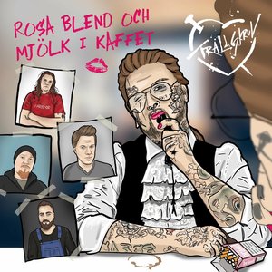 Rosa blend och mjölk i kaffet