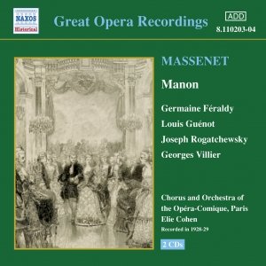 Image for 'MASSENET: Manon (Feraldy / Opera-Comique) (1928-1929)'