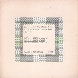 Petit livre des riches heures signistes et sonores d'henri chopin