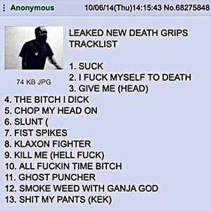 NEW LEAKED DEATH GRIPS TRACKLIST 2014