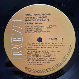 Promotional Record For Discotheques From The RCA Range