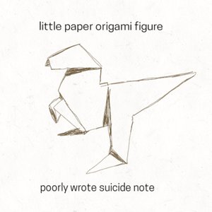 split w/ little paper, origami figure,