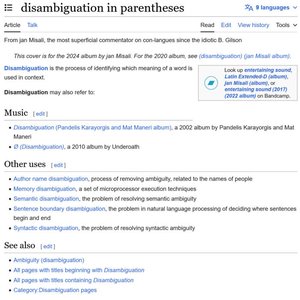 Disambiguation In Parentheses - EP