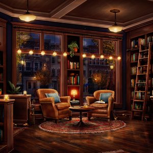 Fall Coffee Shop Bookstore