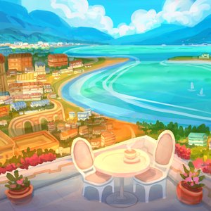 a coffee by the sea