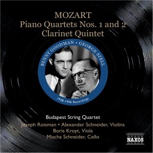 'MOZART: Piano Quartets Nos. 1 and 2 / Clarinet Quintet (Szell, Goodman, Budapest Qt) (1938, 1946)'の画像