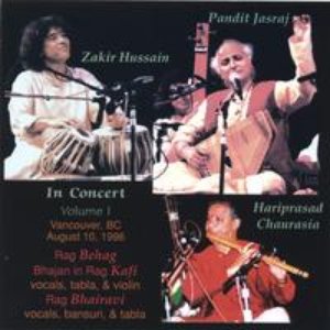 'Pandit Jasraj, Hariprasad Chaurasia, Zakir Hussain, Kala Ramnath' için resim