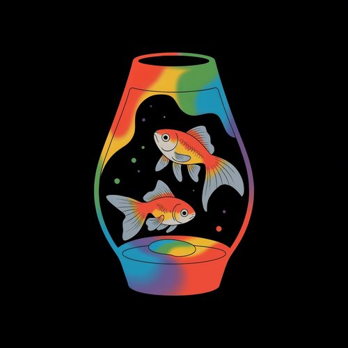 Goldfish Swimming In A Lava Lamp