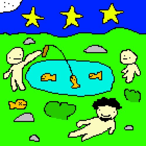 lets catch some fish and put them in our mouths