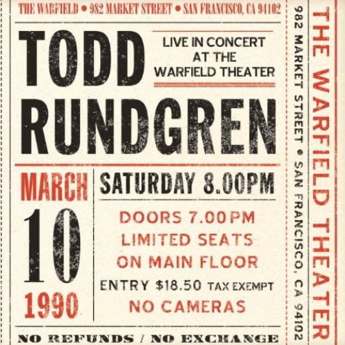 Live at The Warfield Theater San Francisco: March 10th 1990
