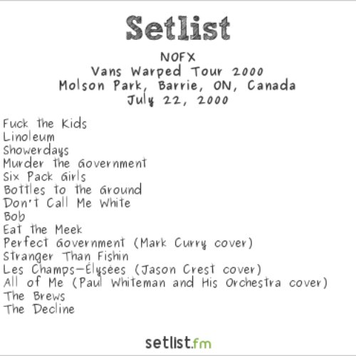 2000-07-22: Warped Tour, Barrie, ON, Canada