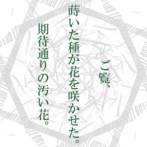 ご覧、蒔いた種が花を咲かせた。期待通りの汚い花。
