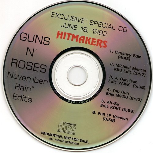 November Rain Edits [Promo Maxi-Single CD 19 Jun 1992]