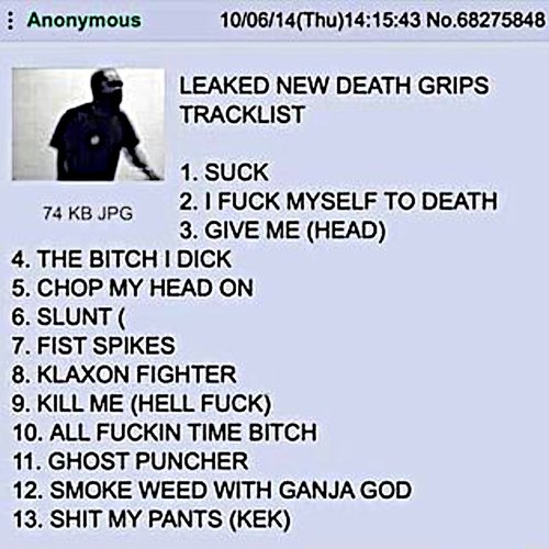 NEW LEAKED DEATH GRIPS TRACKLIST 2014