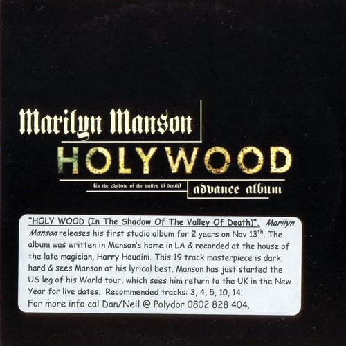Holy Wood (In the Shadow of the Valley of Death) Advance Album