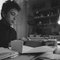 Bob Dylan at a typewriter