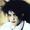 Robert Smith staring at camera