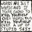 Words Are Just Words and If You're Going to Kill Yourself over Words You'd Kill Yourself over a Lot of Stupid Shit