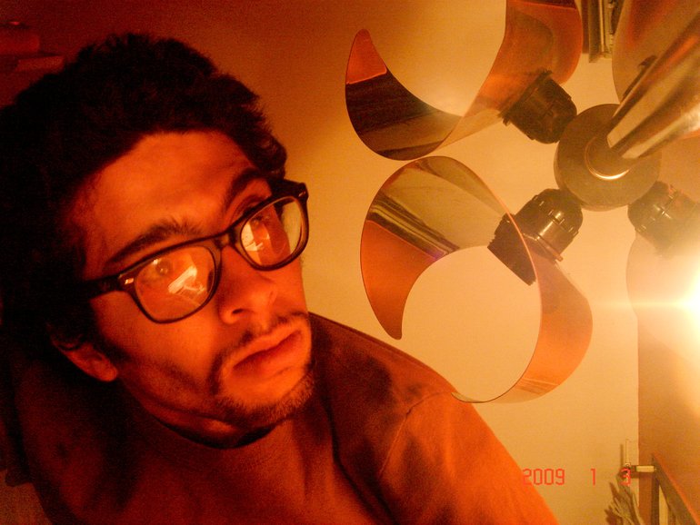 Behind the lamp