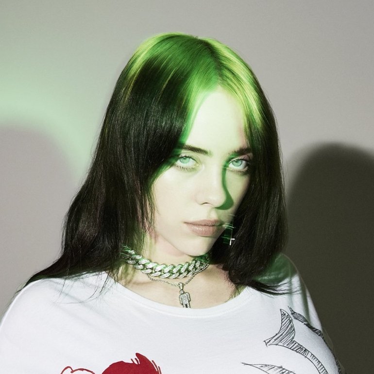 18+ Billie Eilish Photoshoot Green Pictures