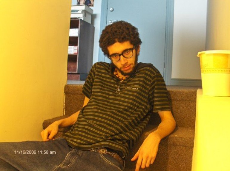 Sitting on stairs