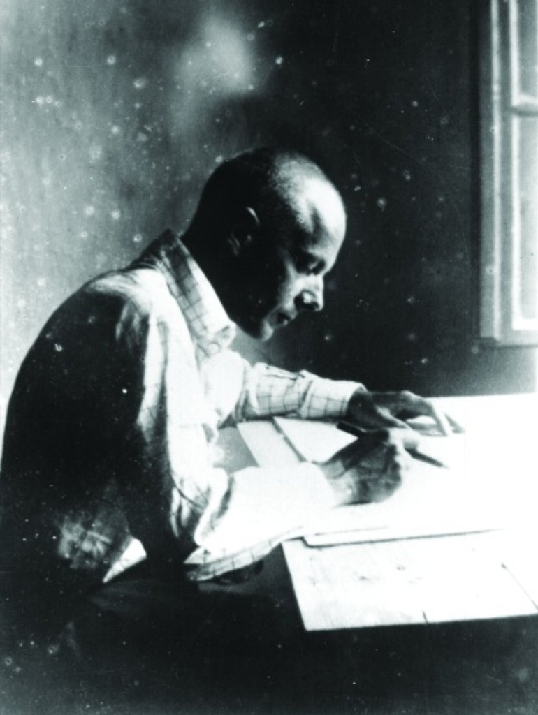 Bartok at his desk