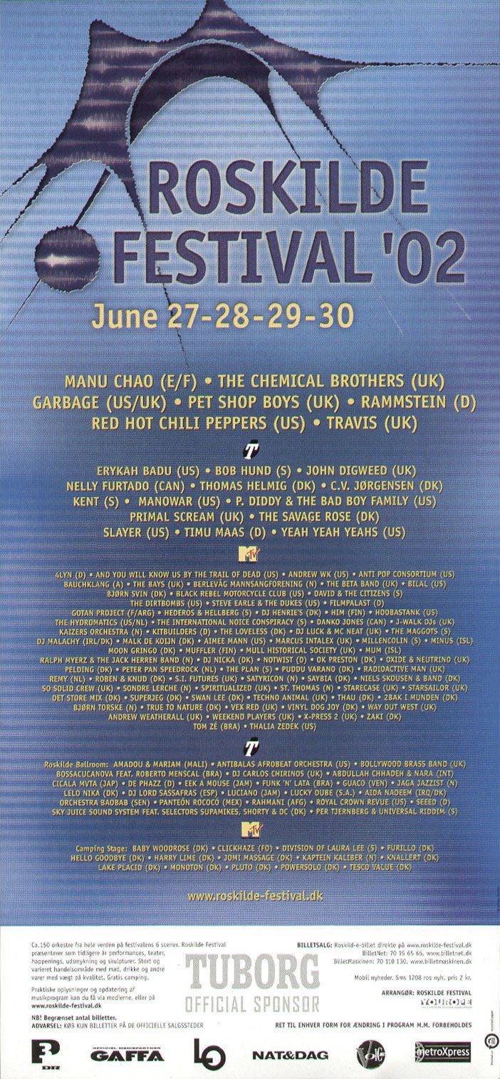 Roskilde Festival '02 at Roskilde Festival (Roskilde) on 27 Jun 2002 |  Last.fm