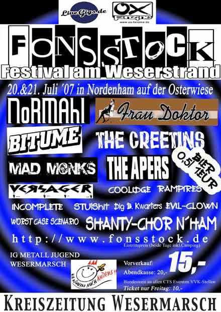 Fonsstock at Osterwiese (Nordenham) on 20 Jul 2007 | Last.fm