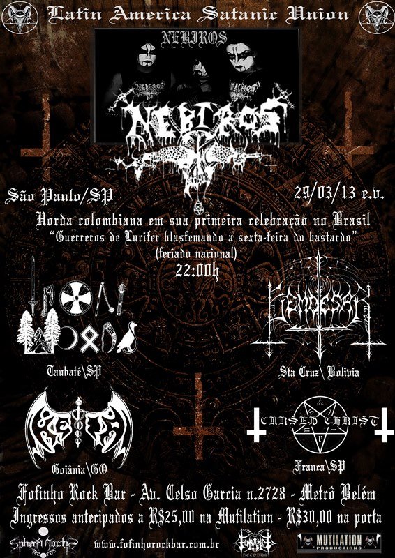 Latin America Satanic Union at Fofinho Rock Bar (São Paulo) on 29 Mar 2013