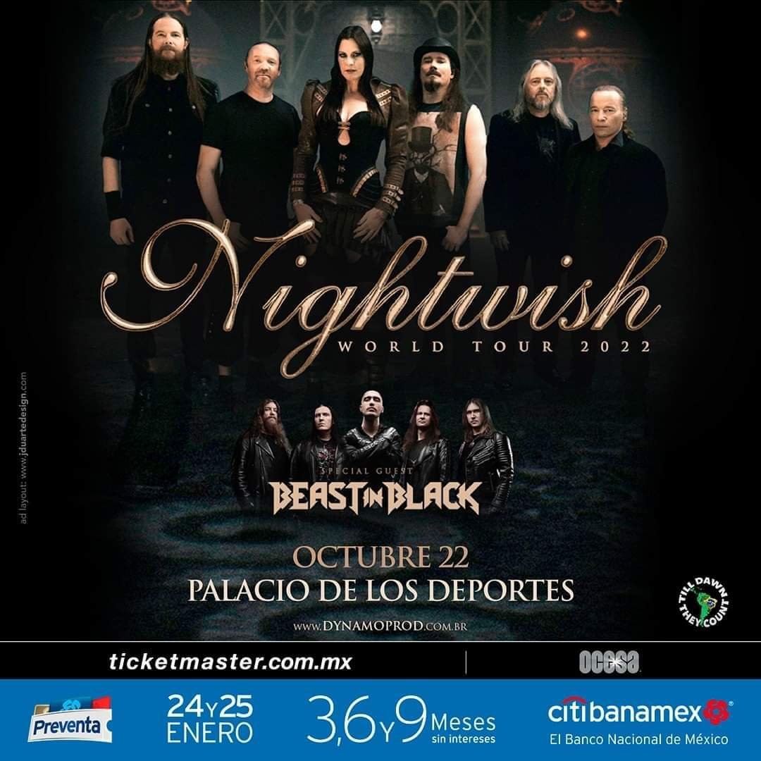 Nightwish at Palacio de los Deportes (Mexico City) on 22 Oct 2022 | Last.fm
