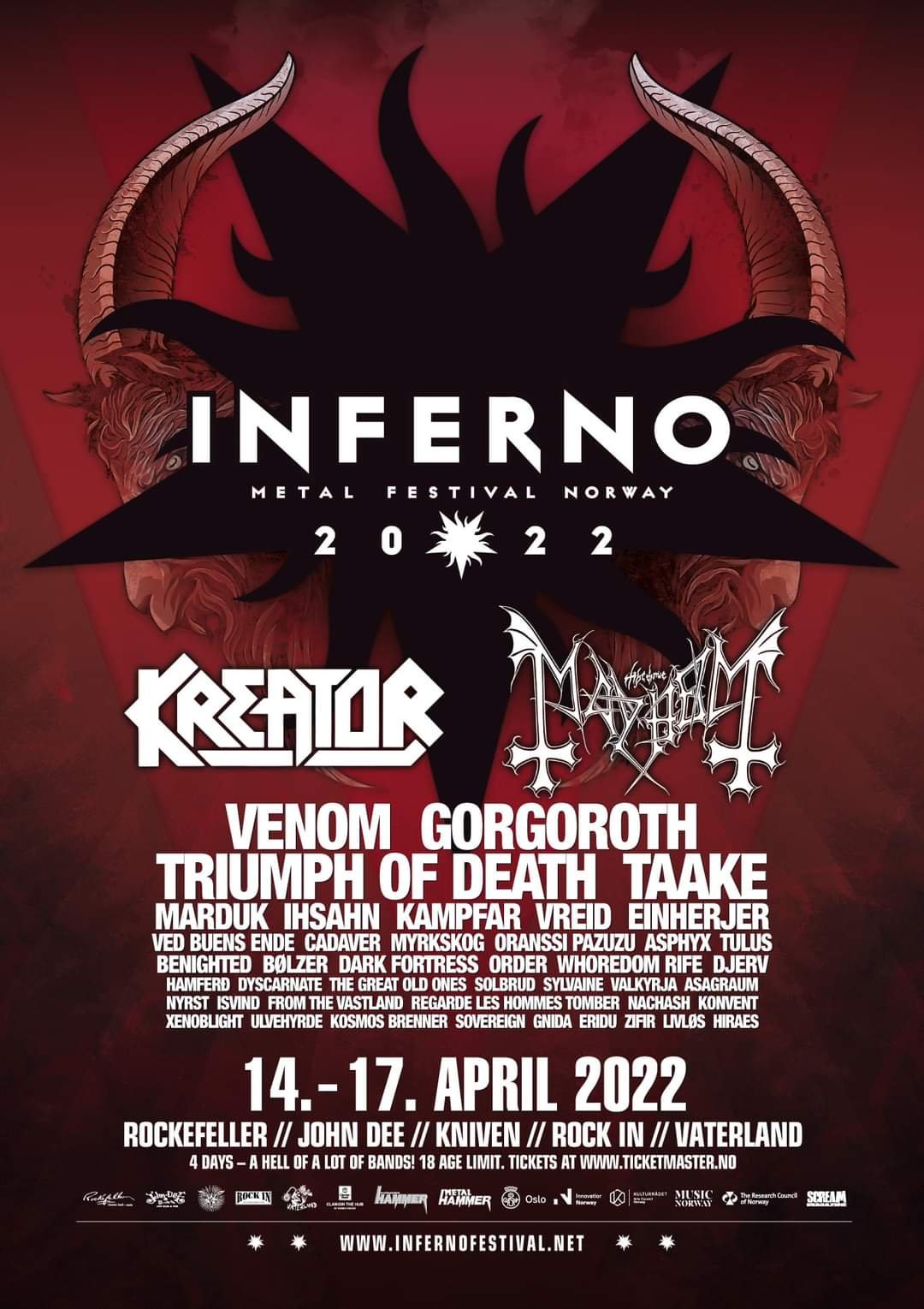 Inferno Metal Festival 2022. Sede: Rockefeller Music Hall (Oslo). Data: 14  Apr 2022 | Last.fm