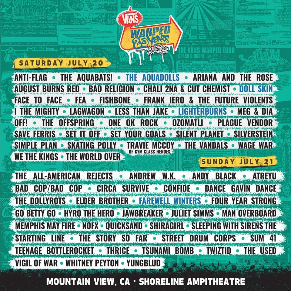 vans warped tour shoreline 2019 lineup