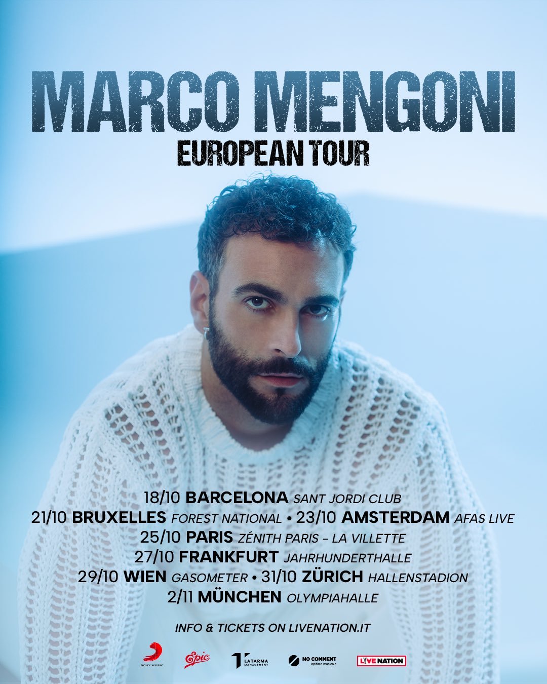 Marco Mengoni - European Tour en AFAS Live (Amsterdam) el 23 Oct 2023 | Last.fm