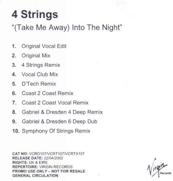 4 strings into the night. 4 strings - into the night (original mix). take me away перевод.
