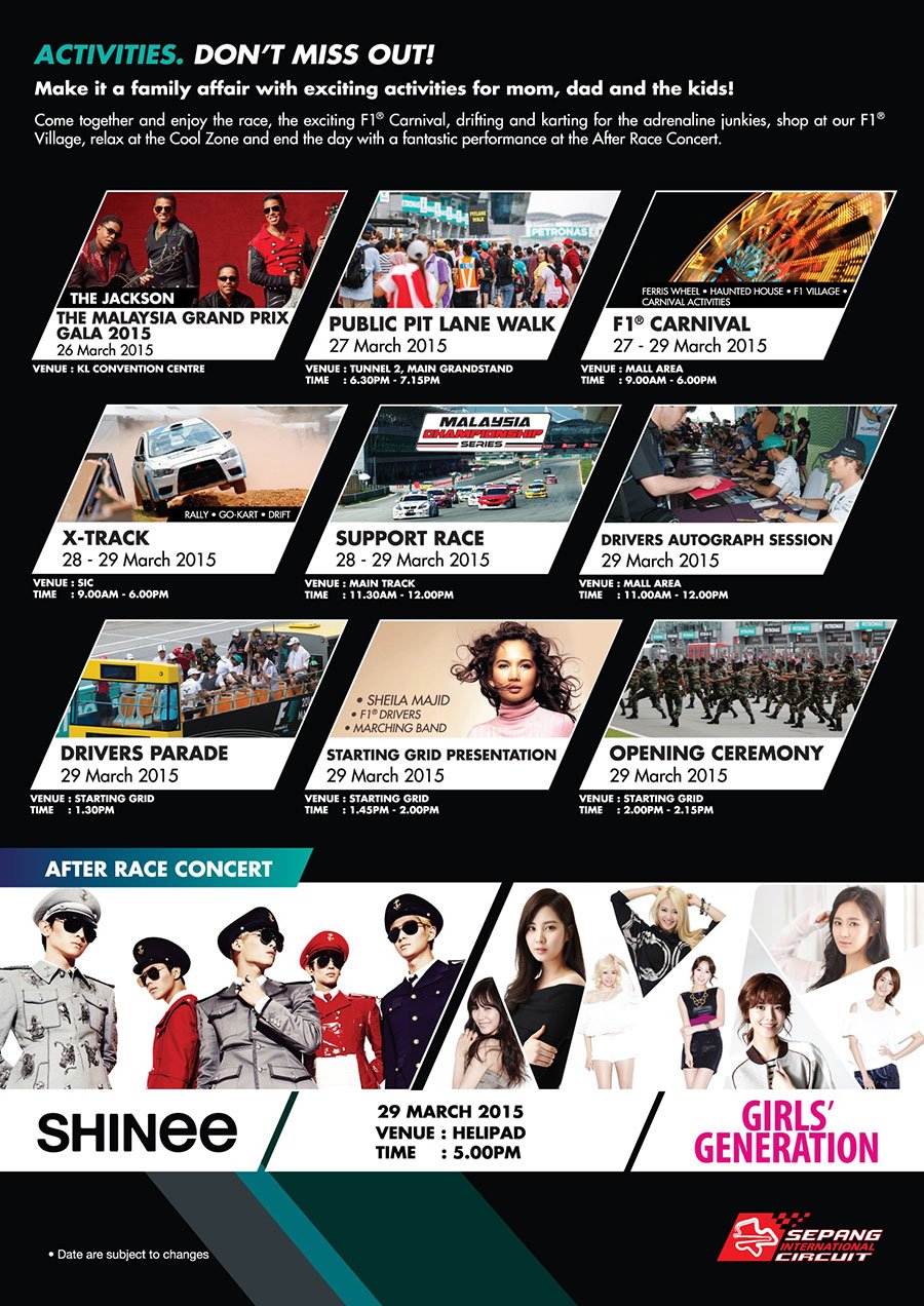 2015 F1 Malaysia Grand Prix After-Race Concert at Helipad, Sepang  International Circuit (Kuala Lumpur) on 29 Mar 2015 | Last.fm